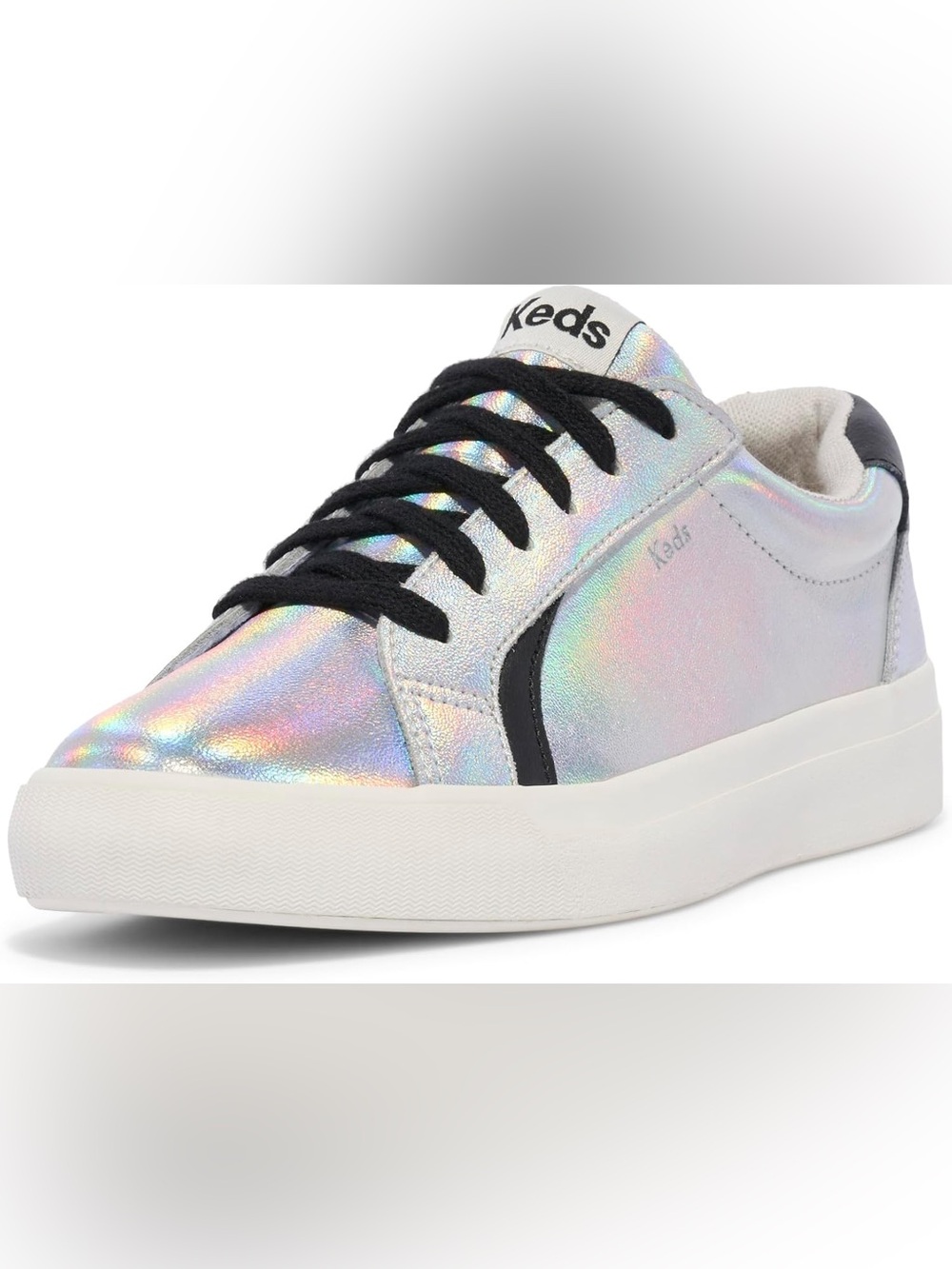 Keds pursuit iridescent leather lace up sneakers